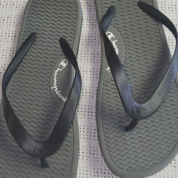 Champion‎ Black Metaflex Sz. 11 Flip Flops Thong Sandals - Picture 2 of 9